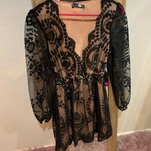 Black boho skater lace women’s dress! SIZE 10